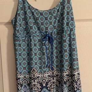 Linea Donatella Blue Tie Front Nightgown